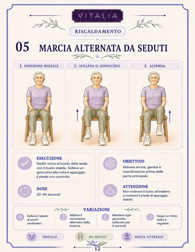 Dentro il kit: marcia alternata da seduti