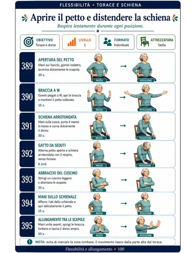 Pagina di esercizio con la banda elastica